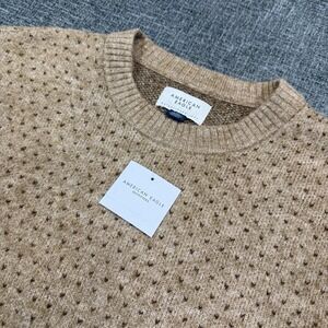 American Eagle Sweater Men's Large Tall Tan Textured Knit Wool Blend NWT